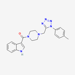 (1H-indol-3-yl)(4-((1-(p-tolyl)-1H-tetrazol-5-yl)methyl)piperazin-1-yl)methanone