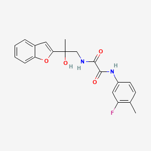 molecular formula C20H19FN2O4 B2417515 N1-(2-(benzofuran-2-yl)-2-hydroxypropyl)-N2-(3-fluoro-4-methylphenyl)oxalamide CAS No. 2034601-57-3