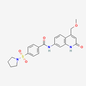 molecular formula C22H23N3O5S B2417521 N-(4-(methoxymethyl)-2-oxo-1,2-dihydroquinolin-7-yl)-4-(pyrrolidin-1-ylsulfonyl)benzamide CAS No. 1251573-78-0