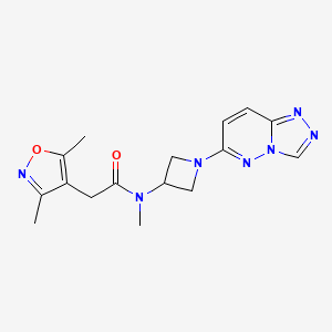 molecular formula C16H19N7O2 B2417553 2-(3,5-dimethyl-1,2-oxazol-4-yl)-N-methyl-N-(1-{[1,2,4]triazolo[4,3-b]pyridazin-6-yl}azetidin-3-yl)acetamide CAS No. 2200041-82-1