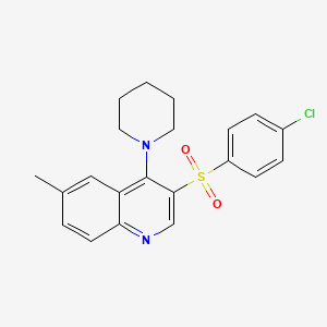 3-(4-Chlorophenyl)sulfonyl-6-methyl-4-piperidin-1-ylquinoline