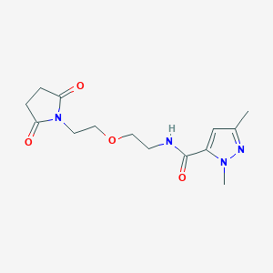 N-(2-(2-(2,5-dioxopyrrolidin-1-yl)ethoxy)ethyl)-1,3-dimethyl-1H-pyrazole-5-carboxamide