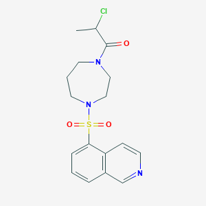 molecular formula C17H20ClN3O3S B2417568 2-Chloro-1-(4-isoquinolin-5-ylsulfonyl-1,4-diazepan-1-yl)propan-1-one CAS No. 2411201-96-0
