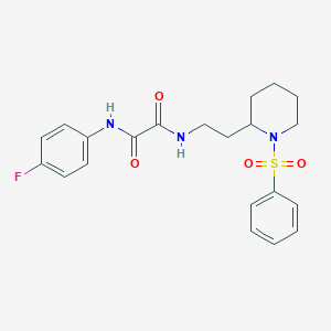 N1-(4-fluorophenyl)-N2-(2-(1-(phenylsulfonyl)piperidin-2-yl)ethyl)oxalamide