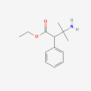 molecular formula C13H19NO2 B2417578 Ethyl 3-amino-3-methyl-2-phenylbutanoate CAS No. 2248276-78-8