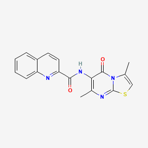 B2417579 N-(3,7-dimethyl-5-oxo-5H-thiazolo[3,2-a]pyrimidin-6-yl)quinoline-2-carboxamide CAS No. 946358-53-8