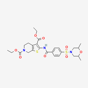 diethyl 2-(4-((2,6-dimethylmorpholino)sulfonyl)benzamido)-4,5-dihydrothieno[2,3-c]pyridine-3,6(7H)-dicarboxylate