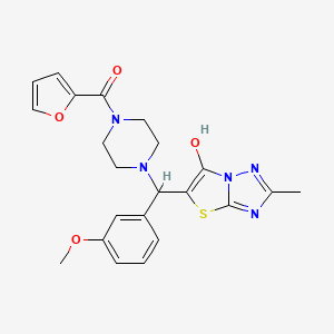 B2417633 Furan-2-yl(4-((6-hydroxy-2-methylthiazolo[3,2-b][1,2,4]triazol-5-yl)(3-methoxyphenyl)methyl)piperazin-1-yl)methanone CAS No. 851969-72-7