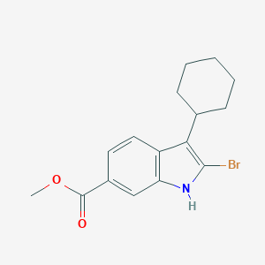 molecular formula C16H18BrNO2 B024177 Methyl 2-bromo-3-cyclohexyl-1H-indole-6-carboxylate CAS No. 494799-19-8