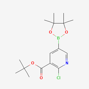 molecular formula C16H23BClNO4 B2417710 tert-Butyl 2-chloro-5-(4,4,5,5-tetramethyl-1,3,2-dioxaborolan-2-yl)nicotinate CAS No. 1839059-86-7