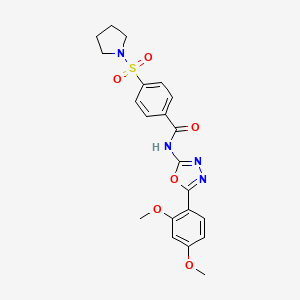 molecular formula C21H22N4O6S B2417770 N-[5-(2,4-dimethoxyphenyl)-1,3,4-oxadiazol-2-yl]-4-(pyrrolidine-1-sulfonyl)benzamide CAS No. 533870-26-7