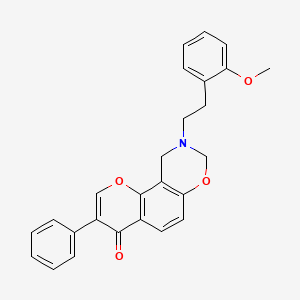 molecular formula C26H23NO4 B2417784 9-(2-methoxyphenethyl)-3-phenyl-9,10-dihydrochromeno[8,7-e][1,3]oxazin-4(8H)-one CAS No. 951933-73-6