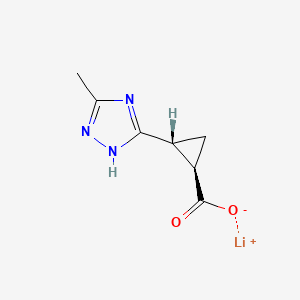 molecular formula C7H8LiN3O2 B2417790 Lithium;(1R,2R)-2-(5-methyl-1H-1,2,4-triazol-3-yl)cyclopropane-1-carboxylate CAS No. 2402789-79-9