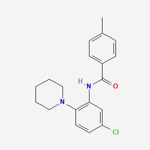 molecular formula C19H21ClN2O B2417808 N-(5-chloro-2-piperidinophenyl)-4-methylbenzenecarboxamide CAS No. 383146-55-2