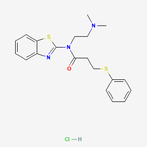 molecular formula C20H24ClN3OS2 B2417835 N-(benzo[d]thiazol-2-yl)-N-(2-(dimethylamino)ethyl)-3-(phenylthio)propanamide hydrochloride CAS No. 1215686-33-1
