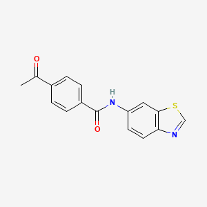 molecular formula C16H12N2O2S B2417899 4-acetyl-N-(benzo[d]thiazol-6-yl)benzamide CAS No. 923069-73-2