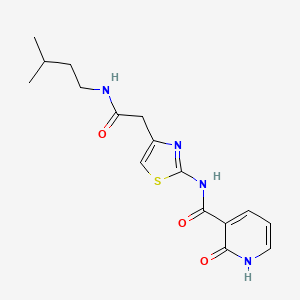 molecular formula C16H20N4O3S B2417902 N-(4-(2-(isopentylamino)-2-oxoethyl)thiazol-2-yl)-2-oxo-1,2-dihydropyridine-3-carboxamide CAS No. 946258-00-0