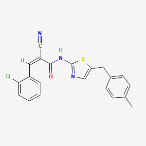 (Z)-3-(2-chlorophenyl)-2-cyano-N-(5-(4-methylbenzyl)thiazol-2-yl)acrylamide