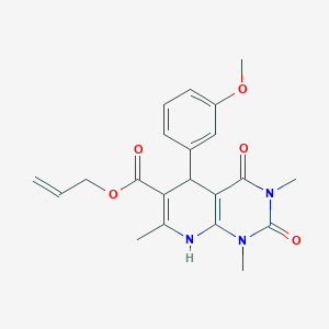 molecular formula C21H23N3O5 B2417916 prop-2-en-1-yl 5-(3-methoxyphenyl)-1,3,7-trimethyl-2,4-dioxo-1H,2H,3H,4H,5H,8H-pyrido[2,3-d]pyrimidine-6-carboxylate CAS No. 622360-96-7