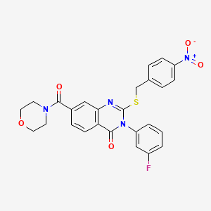 3-(3-fluorophenyl)-7-(morpholine-4-carbonyl)-2-((4-nitrobenzyl)thio)quinazolin-4(3H)-one