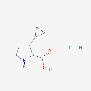 3-Cyclopropylpyrrolidine-2-carboxylic acid;hydrochloride