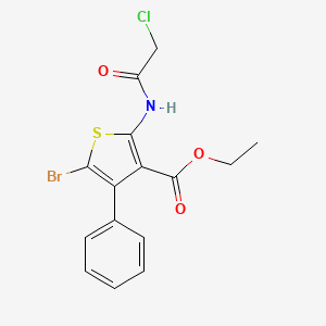 5-Bromo-2-(2-chloro-acetylamino)-4-phenyl-thiophene-3-carboxylic acid ethyl ester