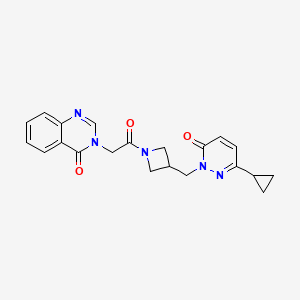 3-[2-[3-[(3-Cyclopropyl-6-oxopyridazin-1-yl)methyl]azetidin-1-yl]-2-oxoethyl]quinazolin-4-one