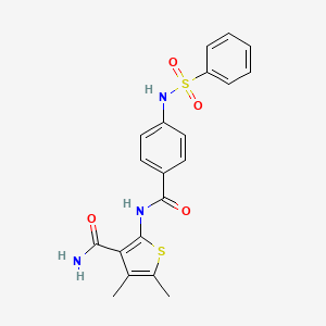 4,5-Dimethyl-2-(4-(phenylsulfonamido)benzamido)thiophene-3-carboxamide
