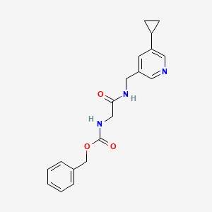 molecular formula C19H21N3O3 B2417986 Benzyl (2-(((5-cyclopropylpyridin-3-yl)methyl)amino)-2-oxoethyl)carbamate CAS No. 2034207-79-7