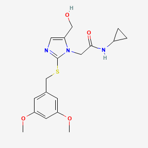 N-cyclopropyl-2-(2-((3,5-dimethoxybenzyl)thio)-5-(hydroxymethyl)-1H-imidazol-1-yl)acetamide