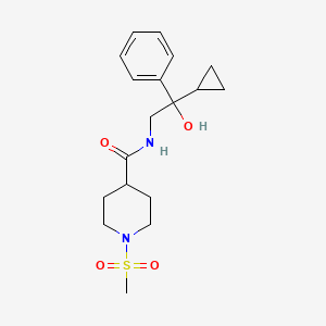 molecular formula C18H26N2O4S B2418004 N-(2-环丙基-2-羟基-2-苯乙基)-1-(甲磺酰)哌啶-4-甲酰胺 CAS No. 1705328-92-2