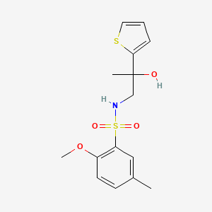 N-(2-hydroxy-2-(thiophen-2-yl)propyl)-2-methoxy-5-methylbenzenesulfonamide
