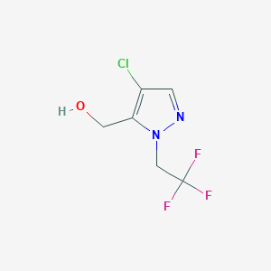 molecular formula C6H6ClF3N2O B2418012 [4-Chloro-1-(2,2,2-trifluoroethyl)-1H-pyrazol-5-yl]methanol CAS No. 2101199-44-2