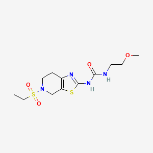 molecular formula C12H20N4O4S2 B2418021 1-(5-(Ethylsulfonyl)-4,5,6,7-tetrahydrothiazolo[5,4-c]pyridin-2-yl)-3-(2-methoxyethyl)urea CAS No. 1428366-08-8