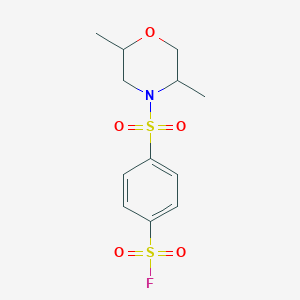 molecular formula C12H16FNO5S2 B2418022 4-(2,5-Dimethylmorpholin-4-yl)sulfonylbenzenesulfonyl fluoride CAS No. 1773260-64-2