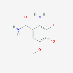 molecular formula C9H11FN2O3 B2418024 2-Amino-3-fluoro-4,5-dimethoxybenzamide CAS No. 1314393-22-0