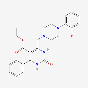 molecular formula C24H27FN4O3 B2418025 Ethyl 6-{[4-(2-fluorophenyl)piperazin-1-yl]methyl}-2-oxo-4-phenyl-1,2,3,4-tetrahydropyrimidine-5-carboxylate CAS No. 904456-61-7
