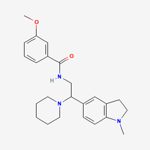 molecular formula C24H31N3O2 B2418029 3-methoxy-N-(2-(1-methylindolin-5-yl)-2-(piperidin-1-yl)ethyl)benzamide CAS No. 922069-26-9