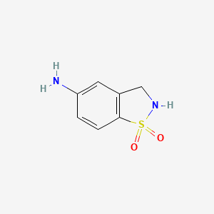 molecular formula C7H8N2O2S B2418030 1,1-Dioxo-2,3-dihydro-1,2-benzothiazol-5-amine CAS No. 916438-50-1