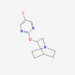molecular formula C11H14FN3O B2418031 3-[(5-Fluoropyrimidin-2-yl)oxy]-1-azabicyclo[2.2.2]octane CAS No. 2200610-68-8