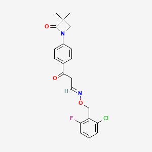 1-{4-[(3E)-3-{[(2-chloro-6-fluorophenyl)methoxy]imino}propanoyl]phenyl}-3,3-dimethylazetidin-2-one