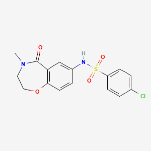 4-chloro-N-(4-methyl-5-oxo-2,3,4,5-tetrahydrobenzo[f][1,4]oxazepin-7-yl)benzenesulfonamide