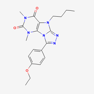 molecular formula C20H24N6O3 B2418049 9-Butyl-3-(4-ethoxyphenyl)-5,7-dimethyl-5,7,9-trihydro-1,2,4-triazolo[3,4-i]pu rine-6,8-dione CAS No. 921859-43-0