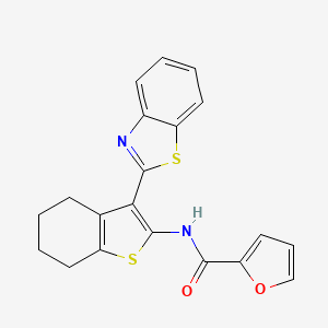 molecular formula C20H16N2O2S2 B2418065 N-[3-(1,3-benzothiazol-2-yl)-4,5,6,7-tetrahydro-1-benzothiophen-2-yl]furan-2-carboxamide CAS No. 313405-16-2