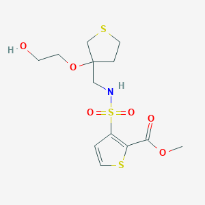 molecular formula C13H19NO6S3 B2418071 methyl 3-(N-((3-(2-hydroxyethoxy)tetrahydrothiophen-3-yl)methyl)sulfamoyl)thiophene-2-carboxylate CAS No. 2319851-95-9