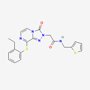 molecular formula C20H19N5O2S2 B2418075 2-[8-(2-ethylphenyl)sulfanyl-3-oxo-[1,2,4]triazolo[4,3-a]pyrazin-2-yl]-N-(thiophen-2-ylmethyl)acetamide CAS No. 1251677-54-9