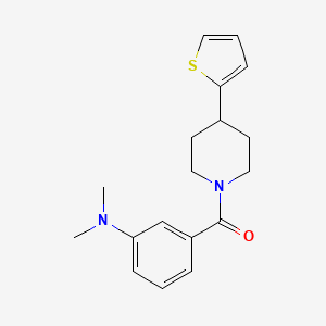 molecular formula C18H22N2OS B2418079 (3-(二甲氨基)苯基)(4-(噻吩-2-基)哌啶-1-基)甲苯酮 CAS No. 1396767-50-2