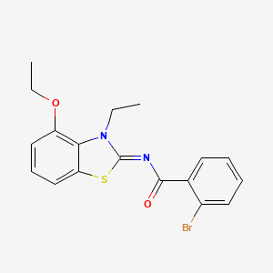 2-bromo-N-(4-ethoxy-3-ethyl-1,3-benzothiazol-2-ylidene)benzamide
