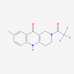 molecular formula C15H13F3N2O2 B2418081 8-methyl-2-(trifluoroacetyl)-1,3,4,5-tetrahydrobenzo[b][1,6]naphthyridin-10(2H)-one CAS No. 1325306-20-4