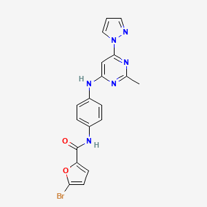 molecular formula C19H15BrN6O2 B2418082 5-bromo-N-(4-((2-methyl-6-(1H-pyrazol-1-yl)pyrimidin-4-yl)amino)phenyl)furan-2-carboxamide CAS No. 1172795-40-2